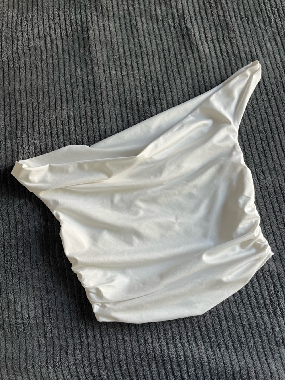 Women's White One-Shoulder Tank Top | Size Small